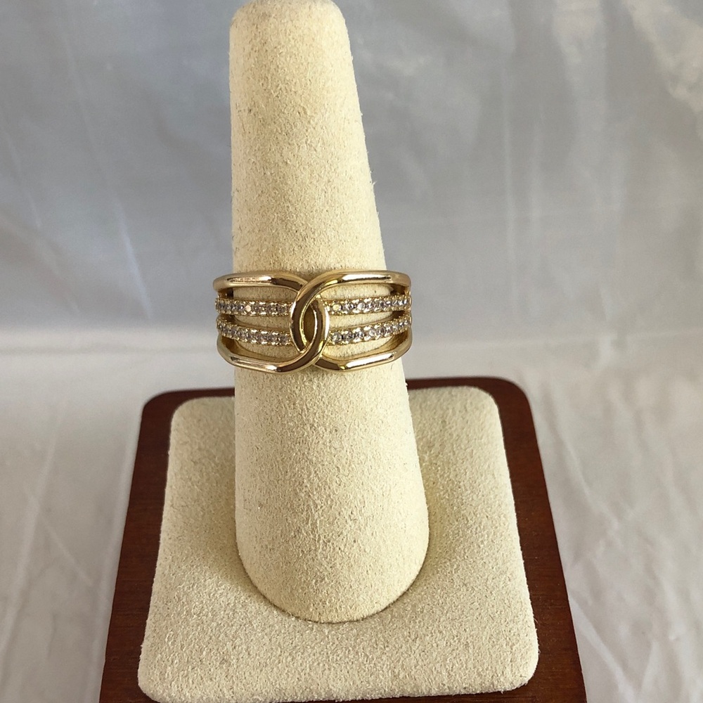 🔥 NEW Pretty Bird Adjustable 18k Yellow Gold Chunky Ring